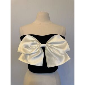 Stunning White Bow Bandeau Top Size Large